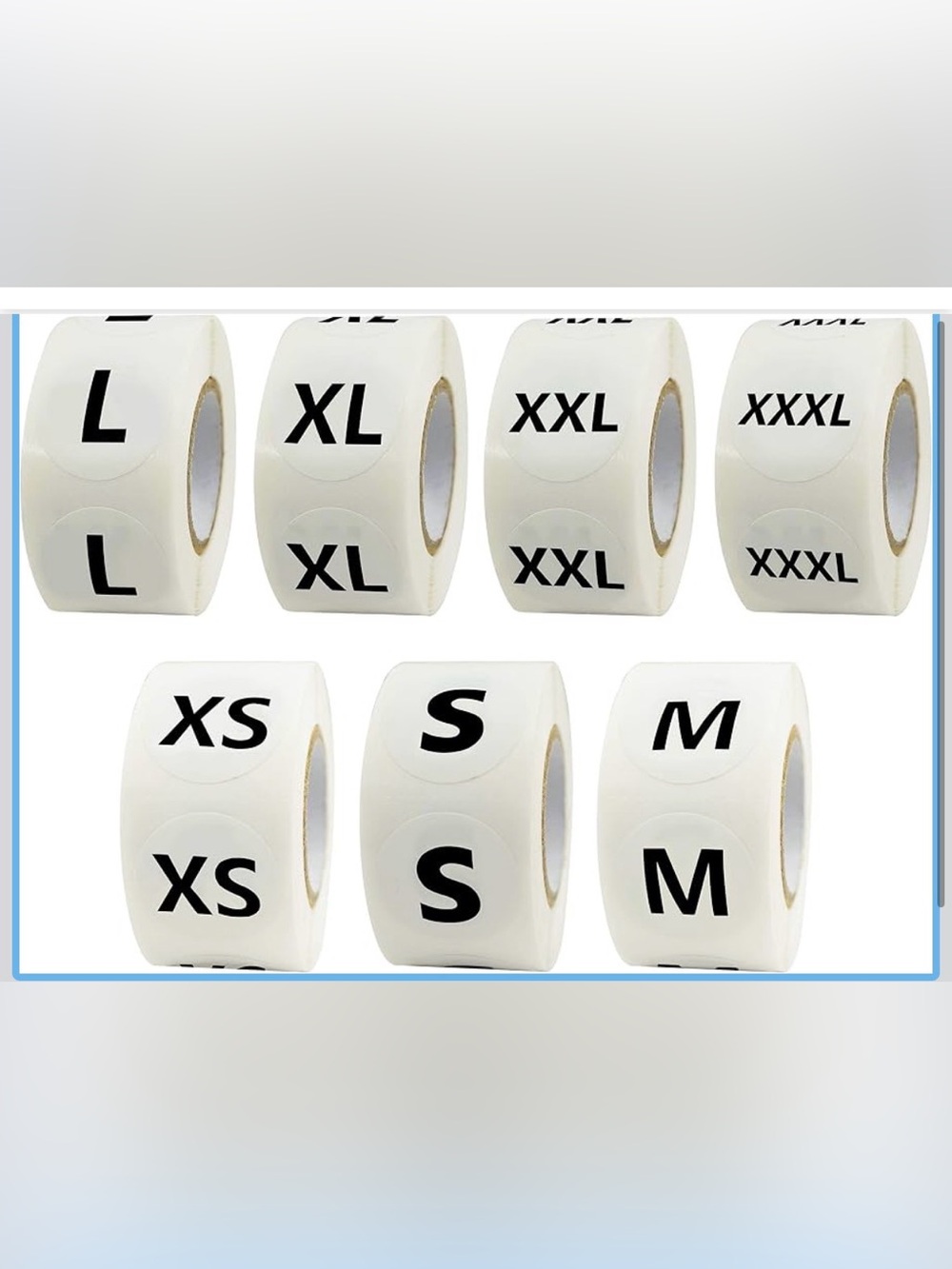2800 PCs Clothing Size Round Sticker Labels in Full 7 Sizes